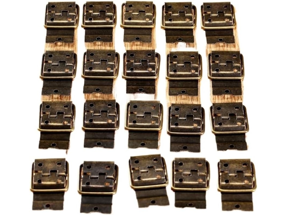 20 Dobradiças De Ferro Em Bronze Antigo, 38 X 21 Mm, Retas Para