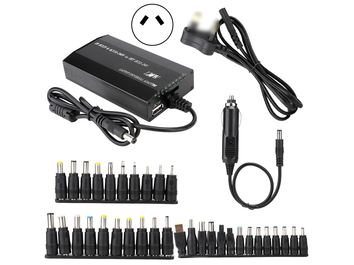 Adaptador universal 120W com 34 conectores para portátil e dispositivos móveis | S/MARCA