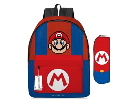KOHREE Conjunto de Duas Peças de Mochila de Estudante Mario