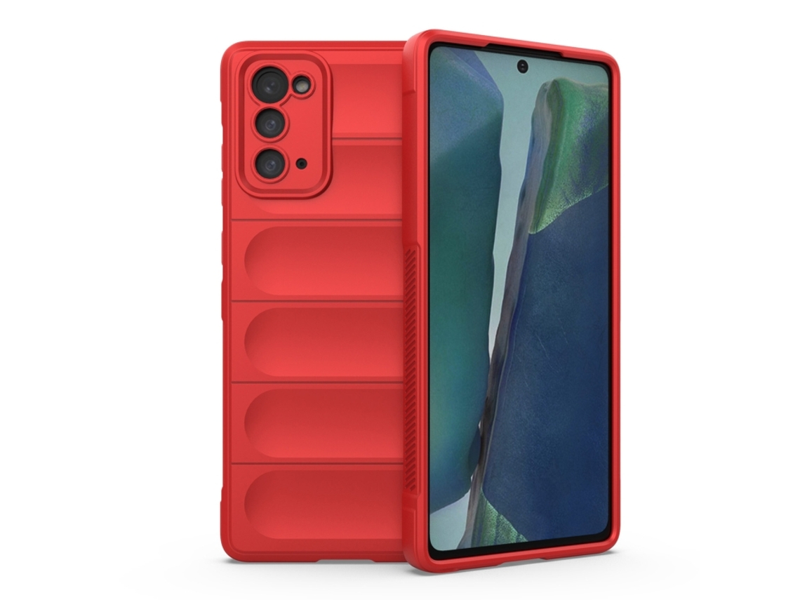 Capa Halinuia Para Samsung Galaxy Note20 Magic Shield Tpu Vermelha (interior Em Flanela, Proteção Integral)