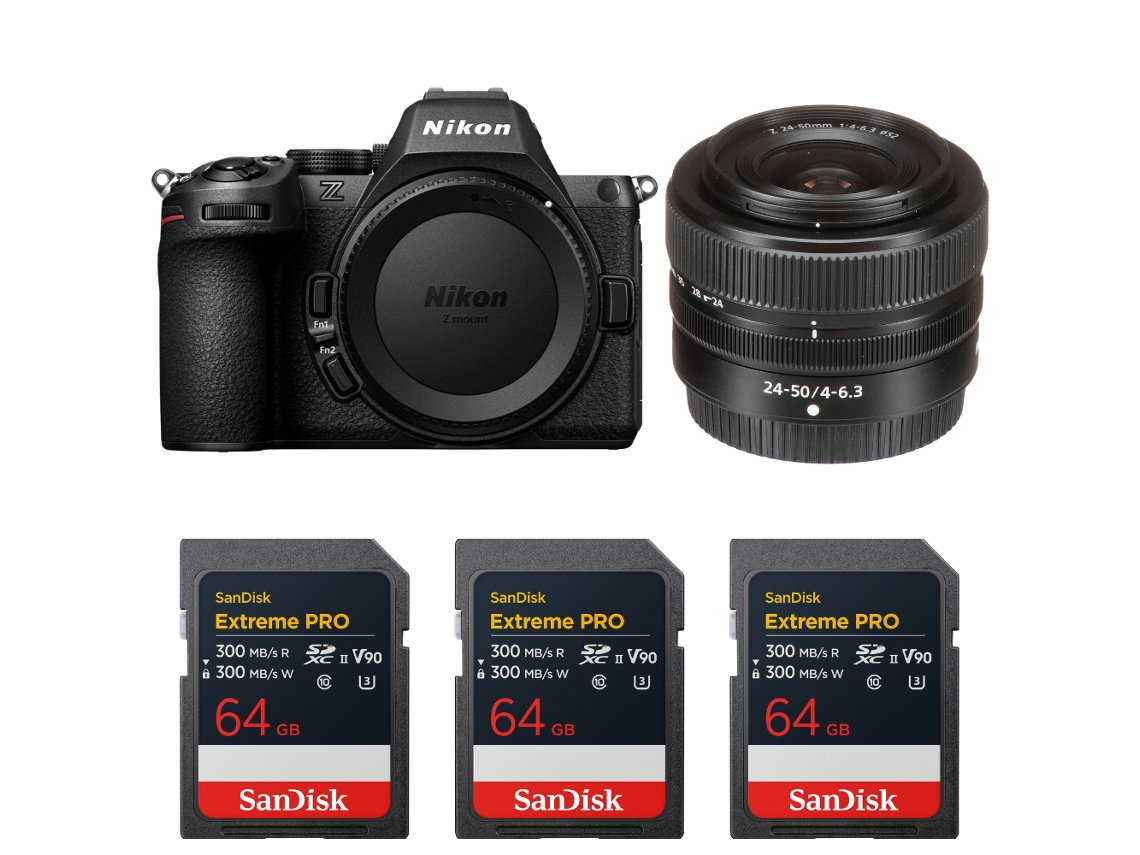 Z5 Ii + 24 50mm F/4 6.3 + 3 Sandisk 64gb Extreme Pro Uhs ii Sdxc + Ebook “20 Dicas para Fotos Que Impressionam” NIKON