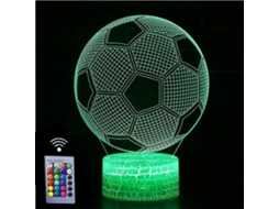 Rebe lâmpada Ilusão 3d, Luz Noturna com Mudança de Cor e Controle Inteligente por Toque (futebol)