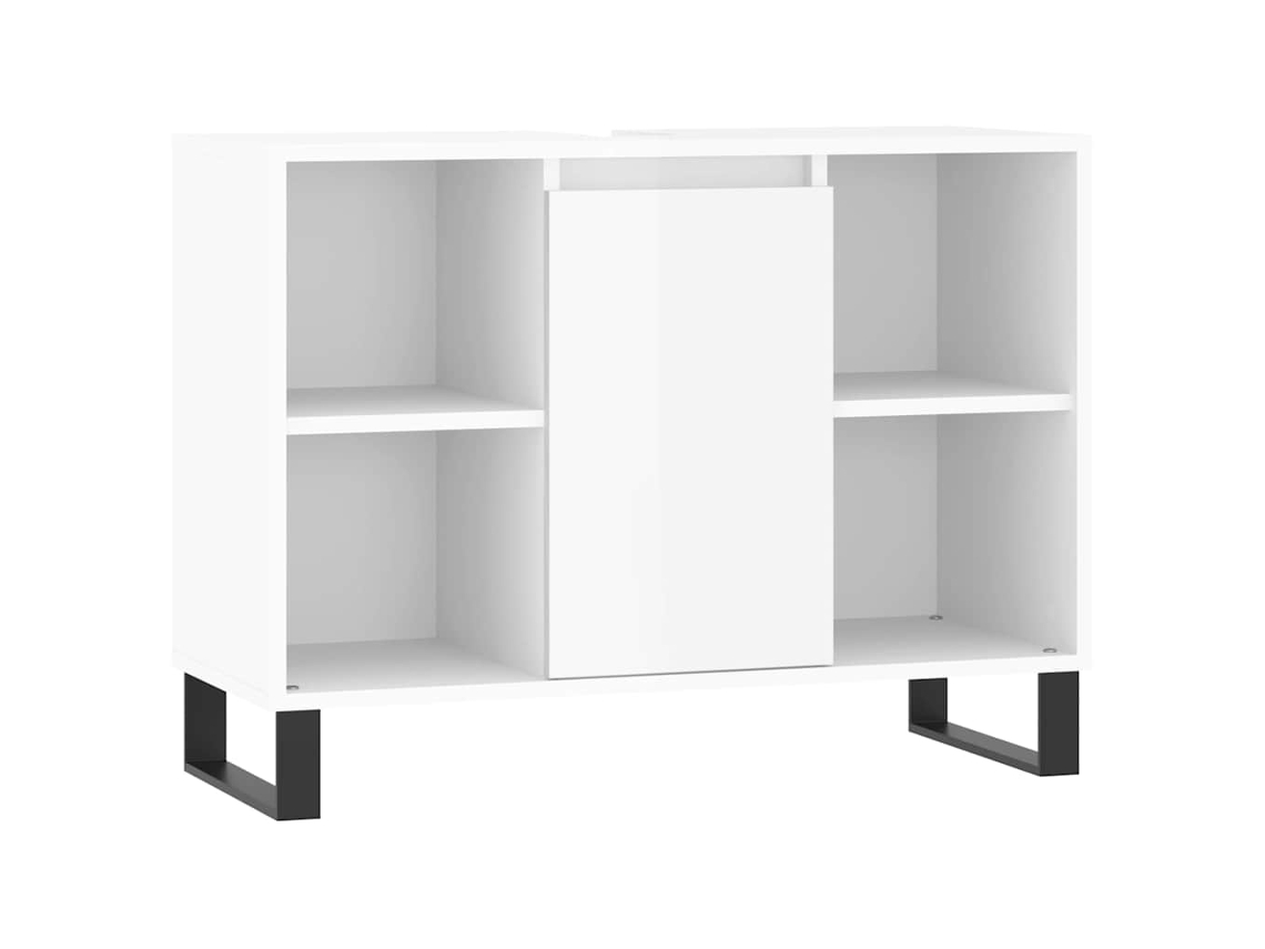 Armário Wc em Derivados de Madeira Branco Brilhante MAISON EXCLUSIVE (80x33x60 cm)