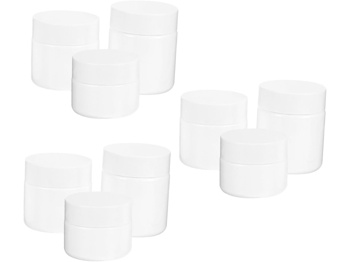 Conjunto De 9 Potes Cosméticos Com Tampas, Recipientes De Viagem Para Creme De Maquiagem