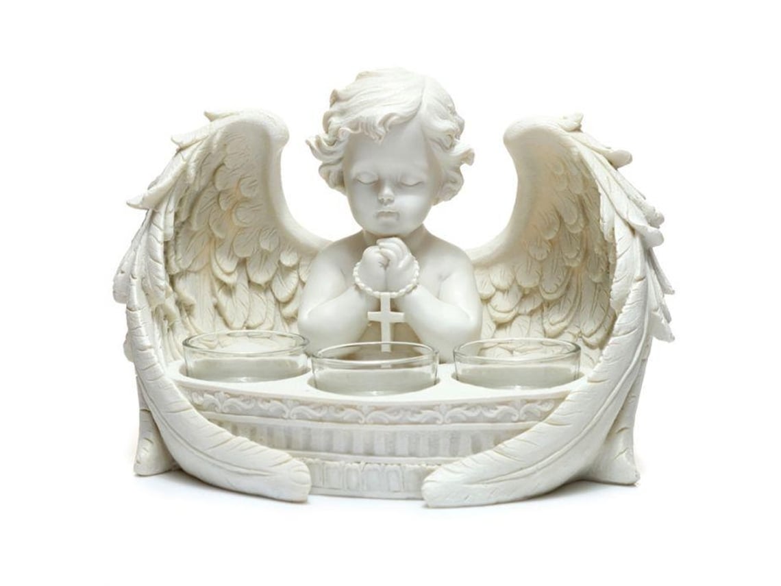 Suporte para Velas Querubim Branco