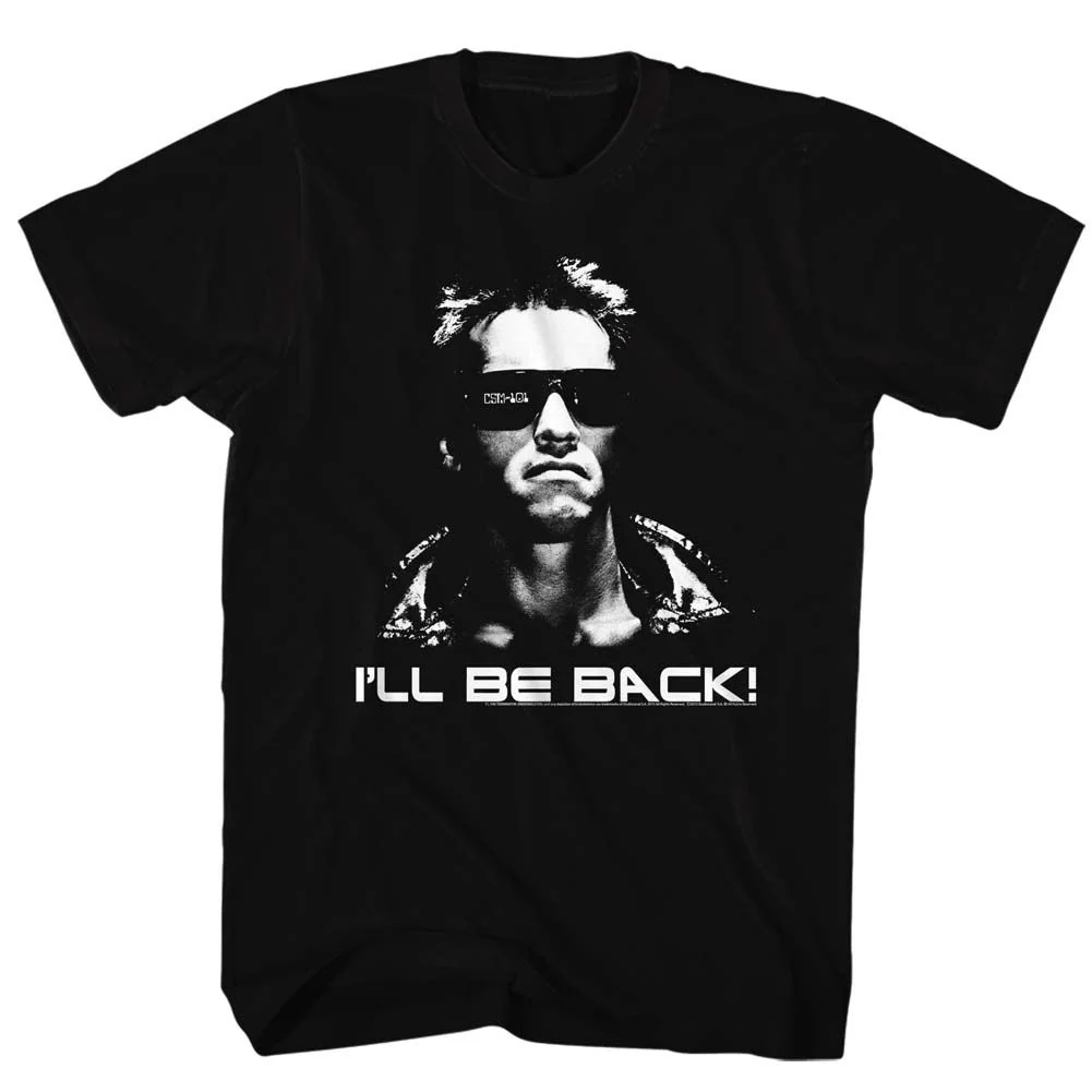 Rockinstone Terminator Ill Be Back Black Adult T-shirt Size:m