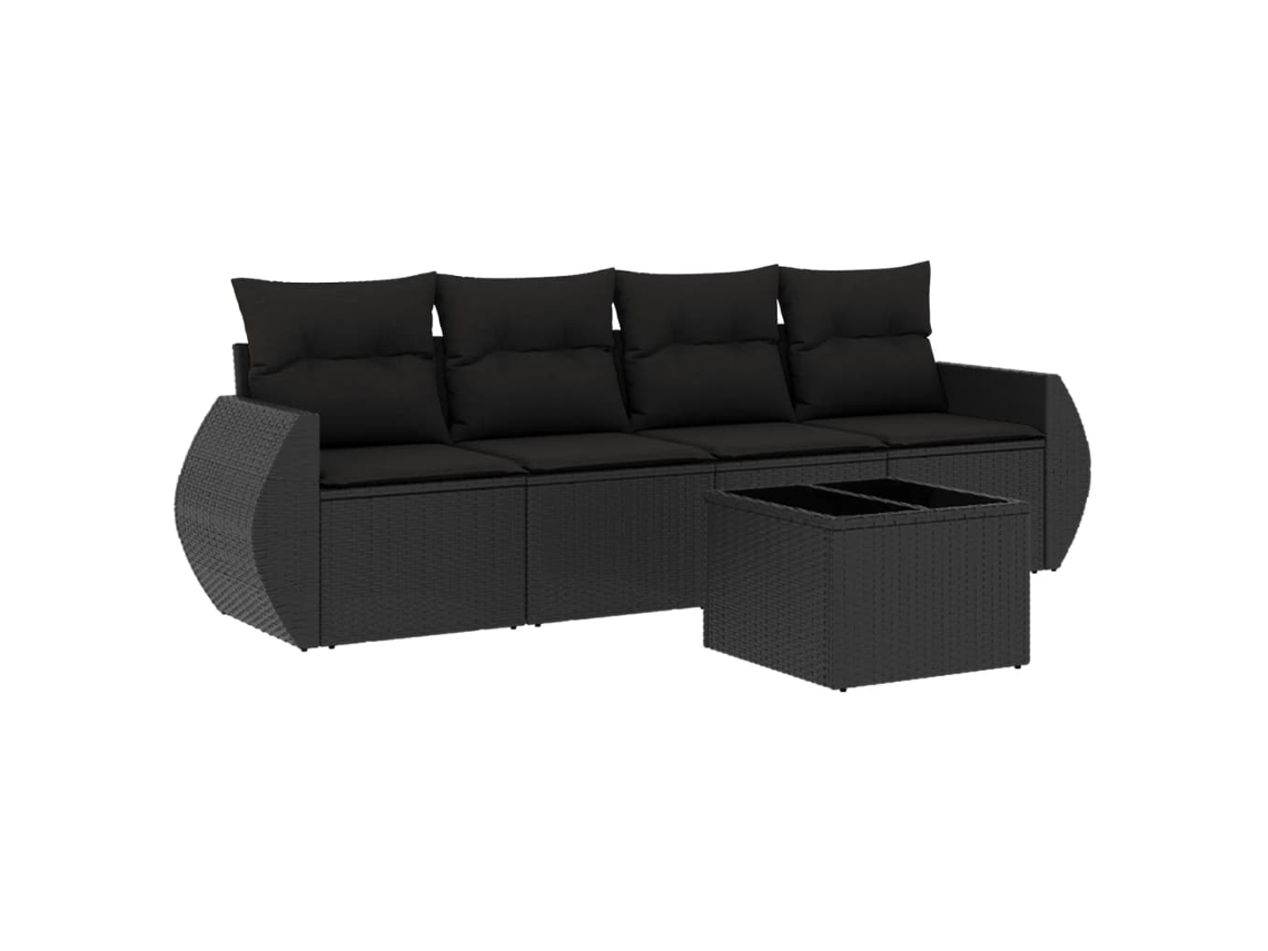 Garden Sofa Set, Garden Sofa Sets Vidaxl Preto Rattan / Vime (n/a)
