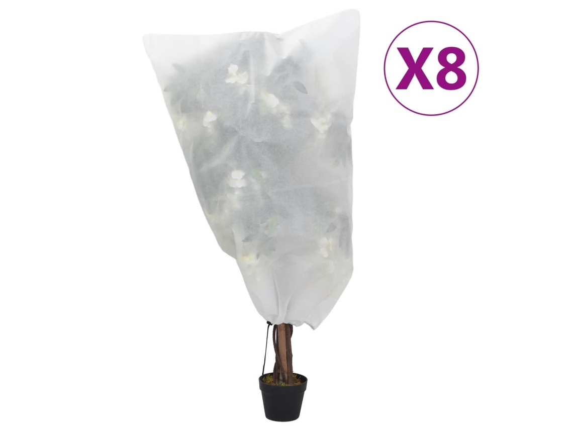 Vidaxl Coberturas Para Plantas Com Cordão 8 Pcs 70 G/m² 0,8x1 M