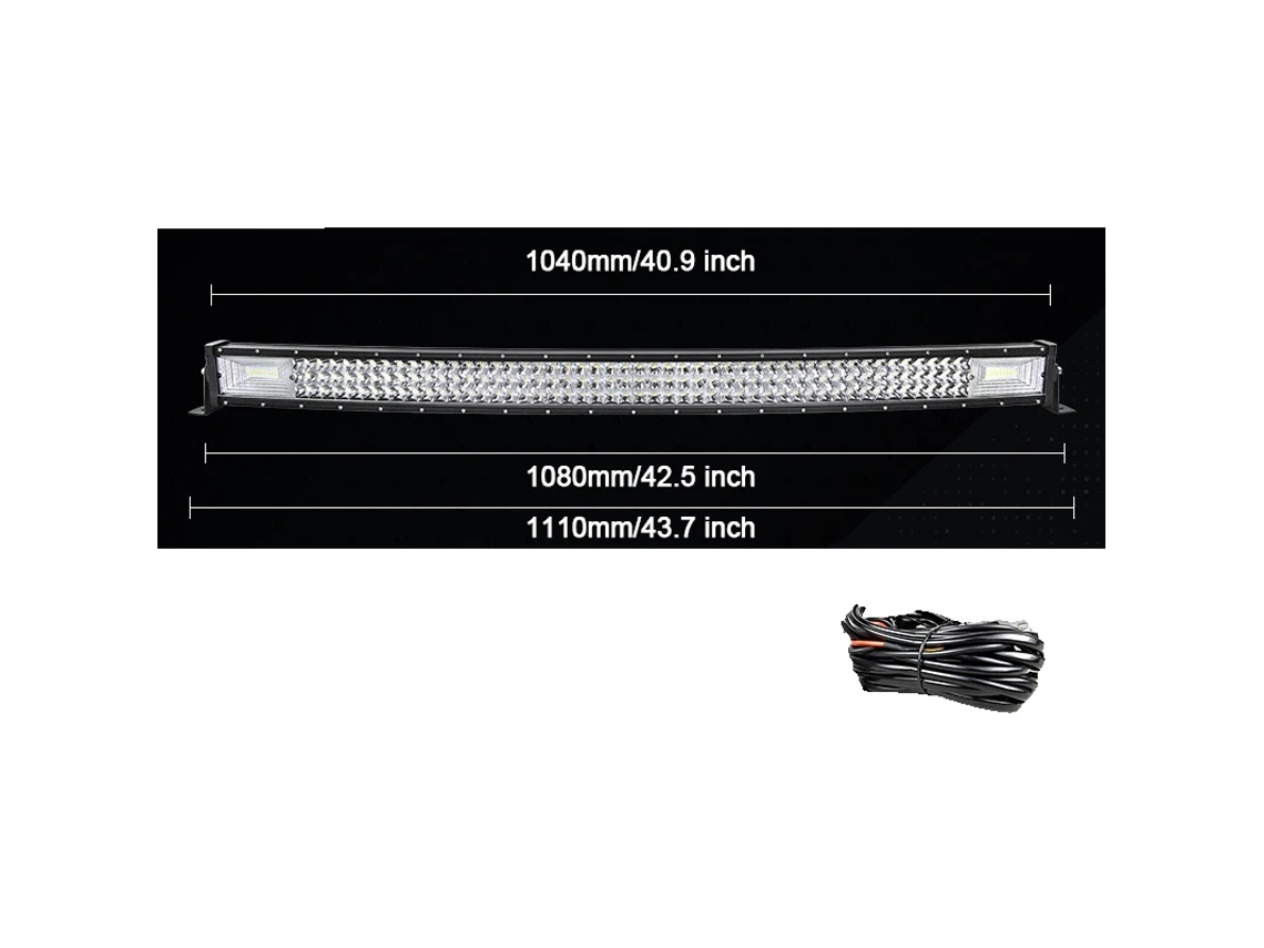 Barra De Luz Led, 540w De Brilho, À Prova Dágua Ip67,fio Curvo De 42 Polegadas Oem