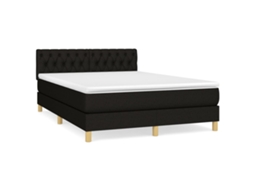 Cama com Molas/colchão 140x200 Cm Tecido Preto MAISON EXCLUSIVE