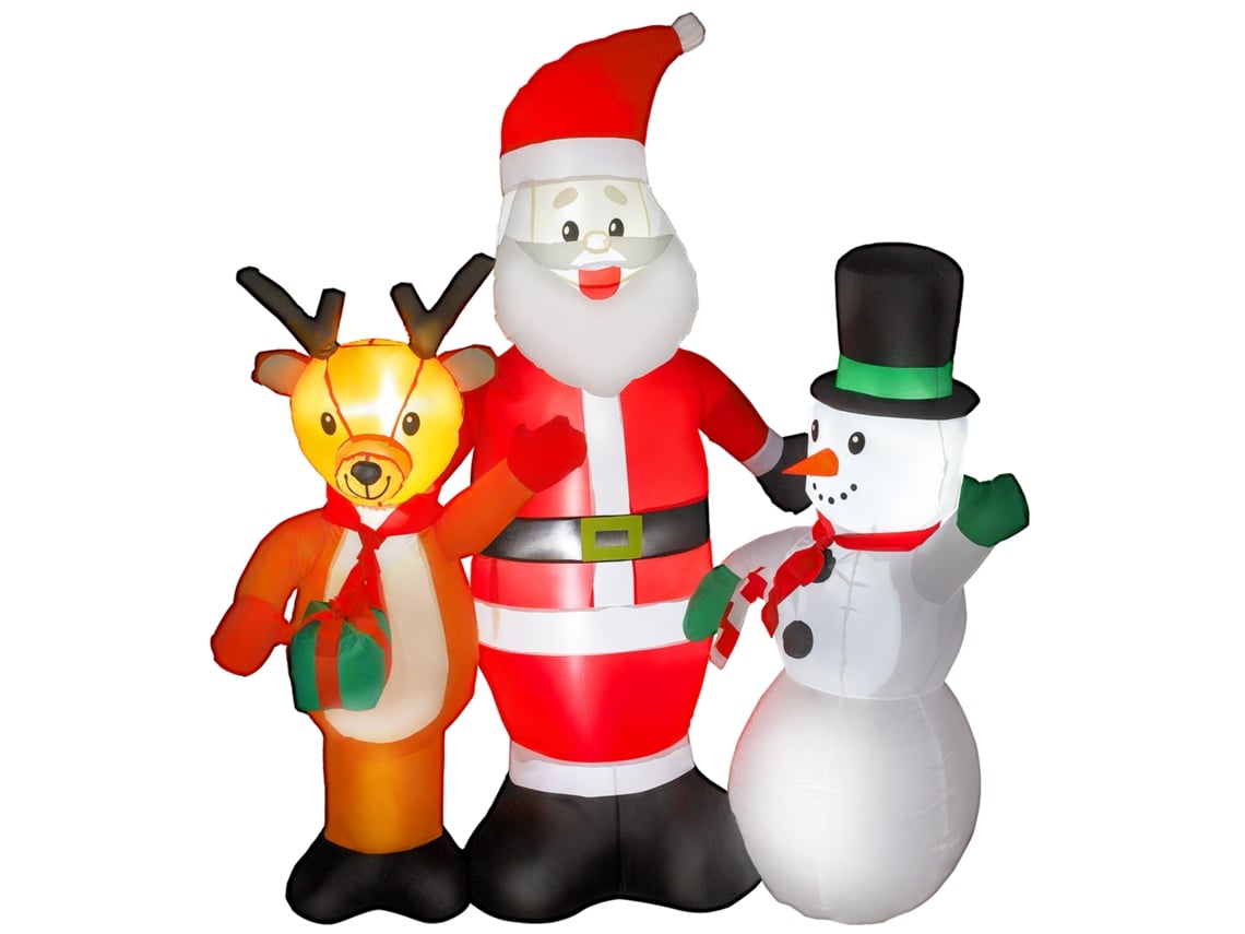 Decoração Insuflável de Natal Poliéster Cor Multicor 150x45x150 cm Outsunny