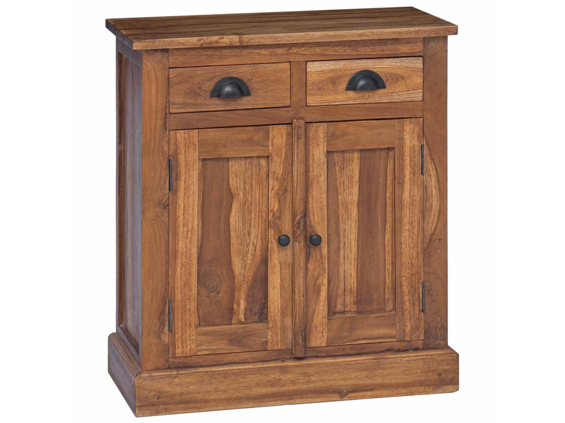 Conjunto 1 Unidade De Armazenamento Compacta Vidaxl Castanho Madeira De Teca Maciça (65 X 30 X 75 Cm)