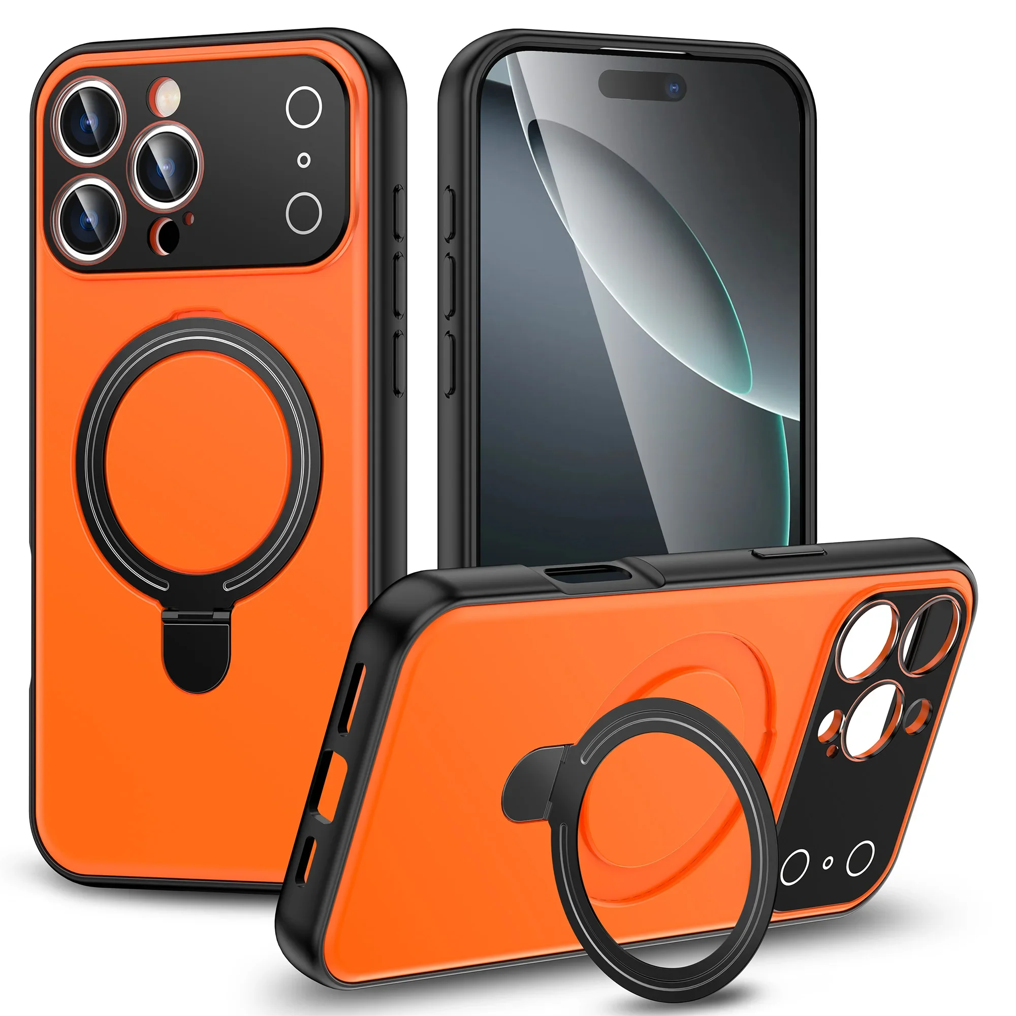 Capa Dobrável Com Suporte Magnético Para Iphone 17 Air (laranja), Compatível Com Carregamento Sem Fio.