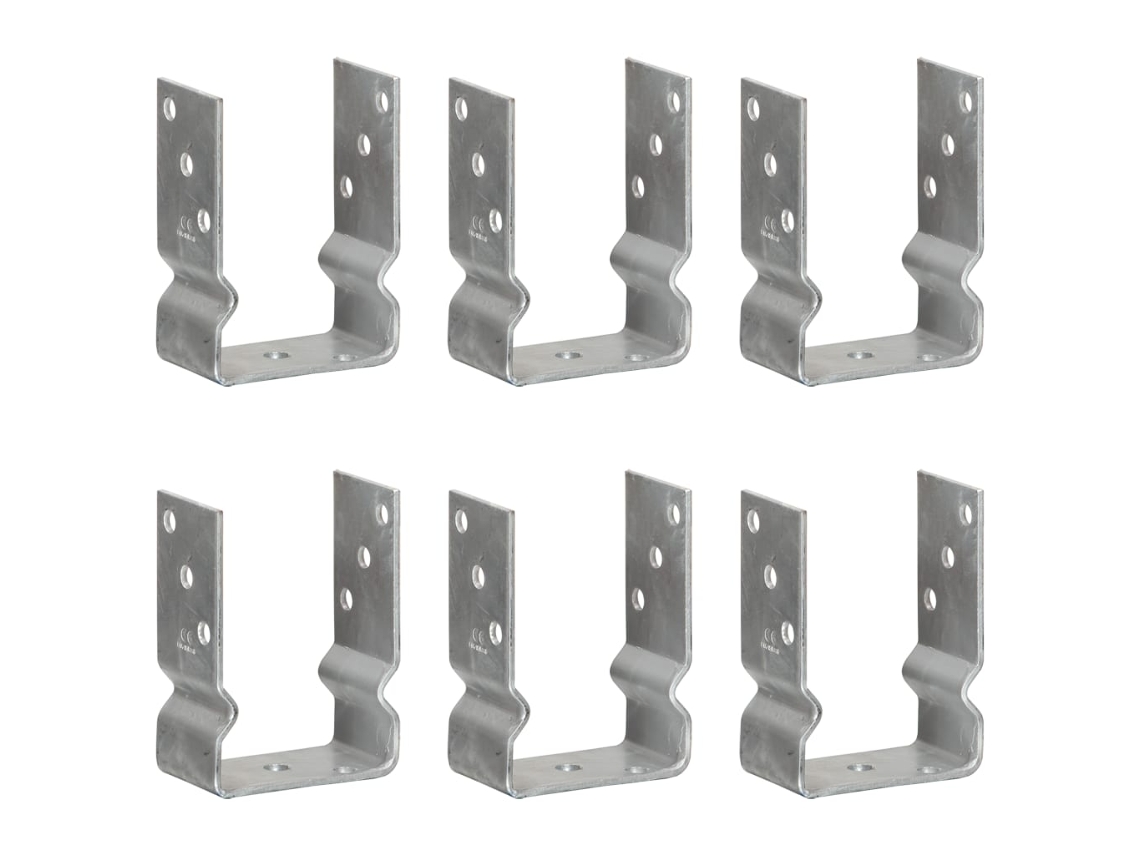 Âncoras VIDAXL de vedação 6 pcs 10x6x15 cm aço galvanizado prateado