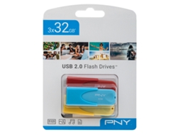 Pen USB PNY PK3X Color Edition (32GB - Pack 3 unidades)