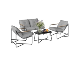 Sala de Estar Jardim PONTO CASA, 4 ambientes, 2 sofás, 2 poltronas, branco claro