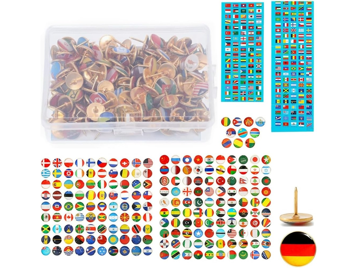 200-pins Com Bandeiras Nacionais, Pins De Mapa, Bandeira De País, Mapa Mundi, Para Murais, Mapas, Escritório