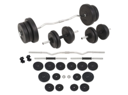Vidaxl Conjunto De Barras E Halteres 60 Kg