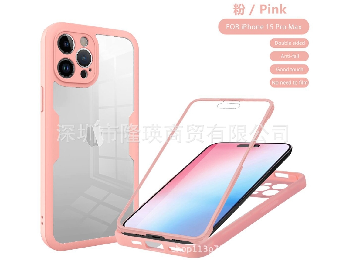 Capa Para Iphone 17 Pro Rosa Qicai Com Proteção Total Contra Quedas E Transparente.