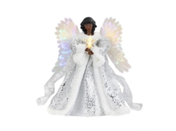 Pendente De Anjo Para Topo De Árvore De Natal Com Luzes Led Usb 2m Material Acrílico 25x25cm A