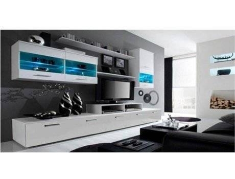 Conjunto de Móveis de TV  1ALFABLANCO (250x194x42cm - Aglomerado de Madeira - Branco)