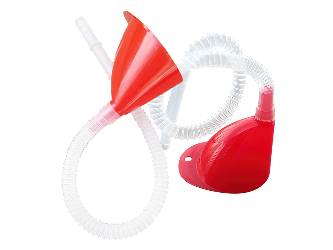 Funis Longos De Plástico Com Tubo Transparente, 2 Peças