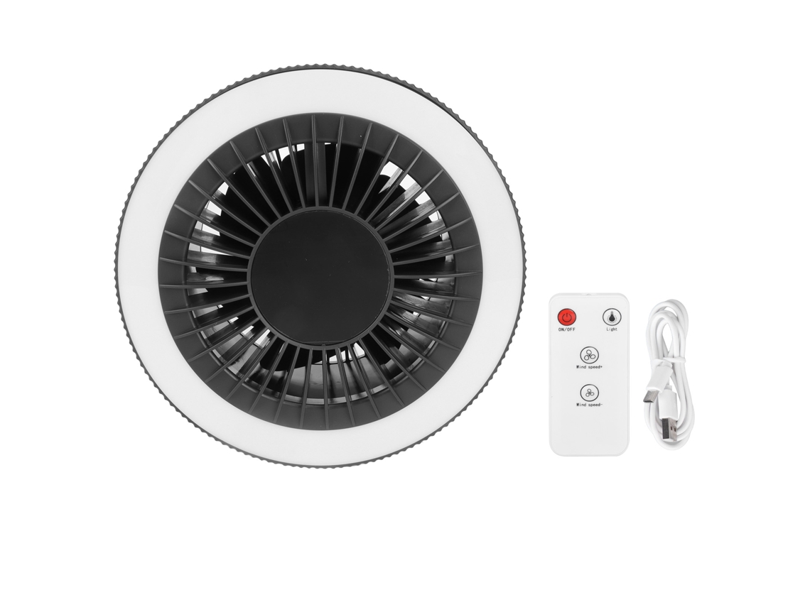 Ventilador Remoto Usb Led 3 Velocidades Cor Cinza