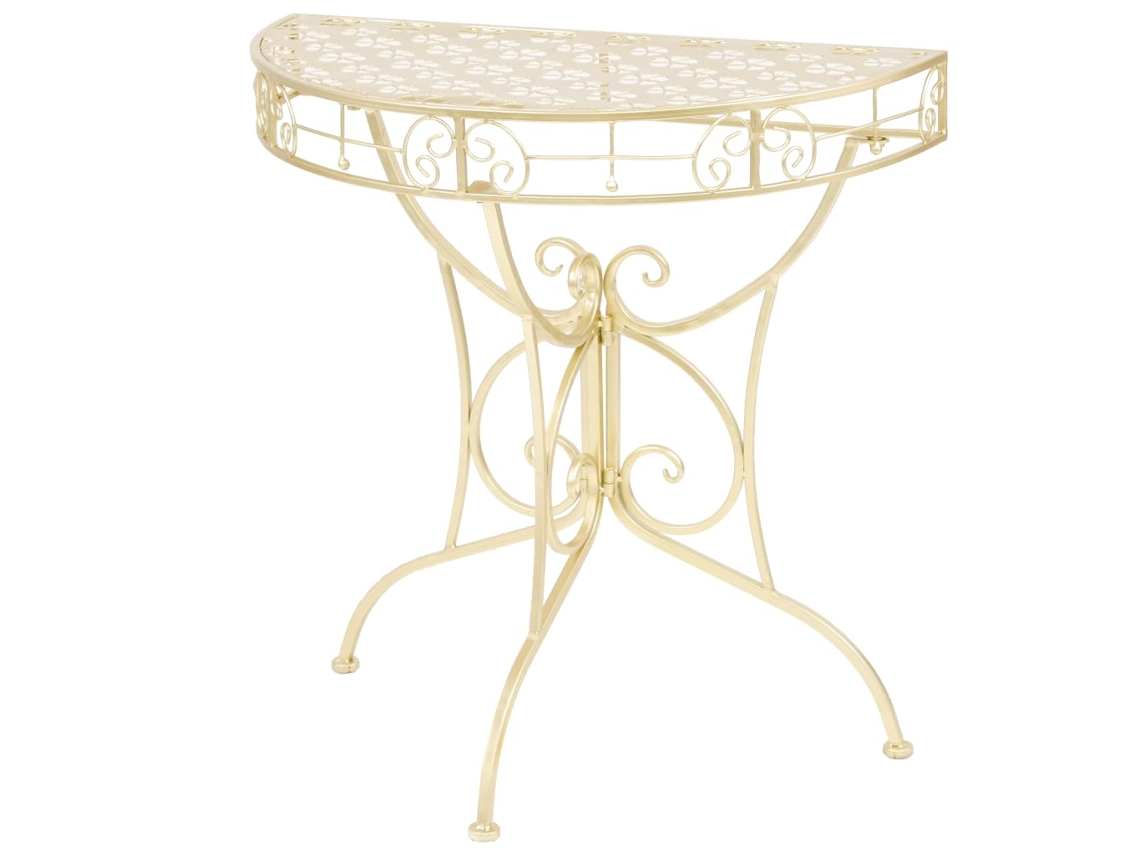 Mesa de Apoio Vintage Semicircular Metal 72X36X74 Cm Dourado PANGSHIYUAN