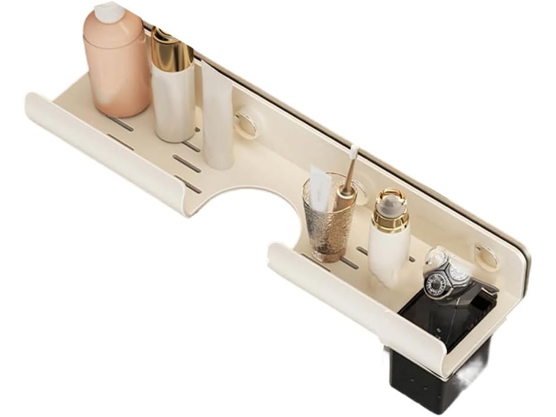 Organizador De Banheiro Com Suporte Para Instalação Na Parede Furadeira Ideal Artigos Higiene Pessoal, Cabe Na Pia E Em