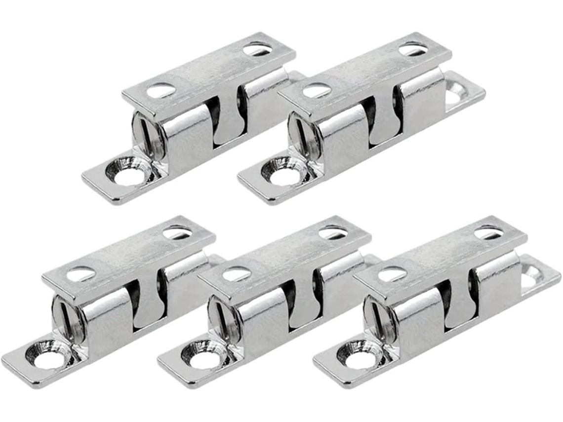 Conjunto De 5 Fechos Esfera Com Mola Rolete Duplo Portas Armário E Cozinha