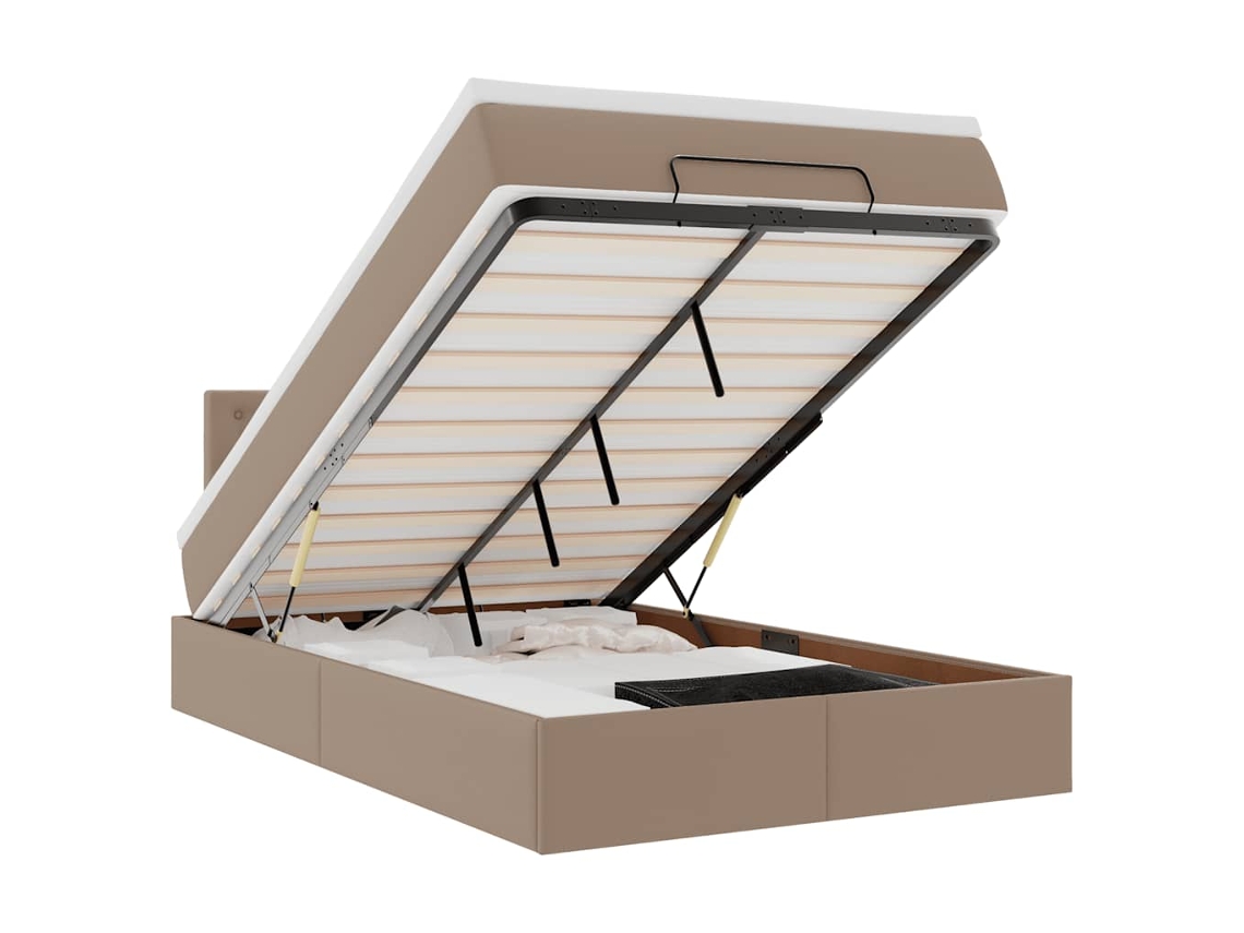 Ottoman Bed, Ottoman Beds Vidaxl Marrom Couro Artificial (120 X 190 Cm)