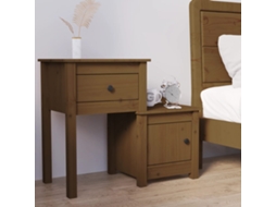 Vidaxl Mesa De Cabeceira 79,5x38x65,5 Cm Pinho Maciço Castanho Mel