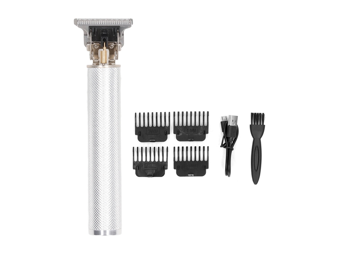 Cortador de Cabelo Elétrico Profissional Portátil Prata