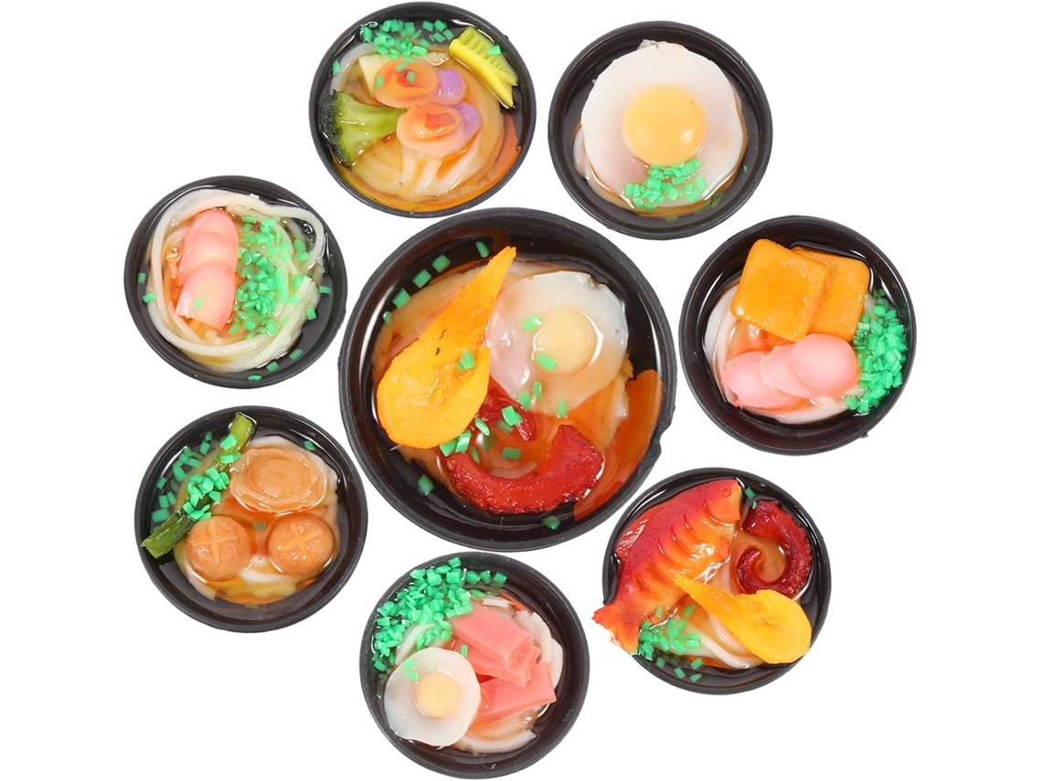 Ímãs De Geladeira Uonlytech Em Formato Macarrão Udon 8 Peças, Feitos Em Pvc E Abs Com Design 3d Decorativo, Forte