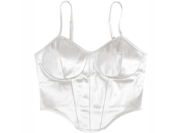 2026 top Crop para Mulher com Camisola de Sutiã Satinada Envolvente do Peito Estilo Sexy e Fashionable