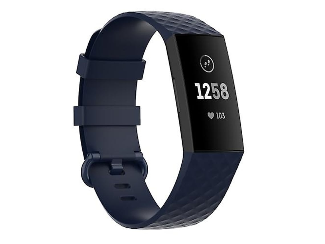 Lurelia Pulseira De Relógio Tpu 18 Mm Com Fivela Prateada, Compatível Fitbit Charge 4/ 3/ Se, Azul Marinho