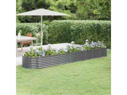 Vidaxl Canteiro Elevado Jardim 368x80x36 Aço Galvanizado Antracite