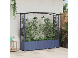 Vidaxl Cama Elevada Com Treliça E Telhado Cinzento 204 X 40 X 138 Cm