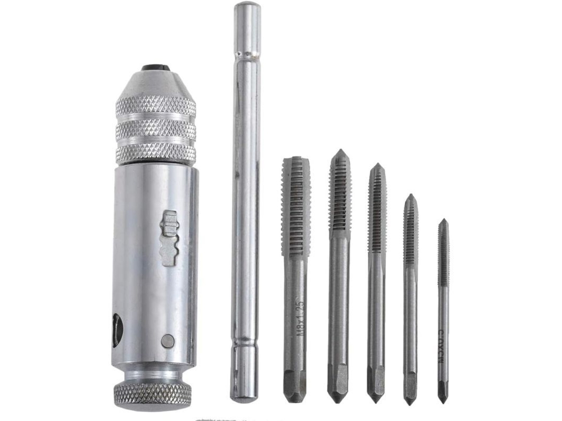 Portabrocas de Trinquete com cabo T ajustável S/MARCA, 5 parafusos M3/M4/M5/M6/M8