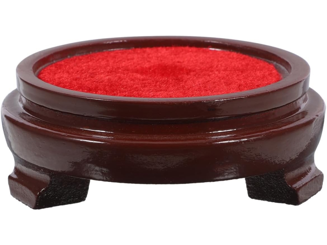 Suporte Redondo Madeira Marrom Exibição Objetos Preciosos Resistente Elegante Ideal Bolas Decoração Interiores GOKOCO