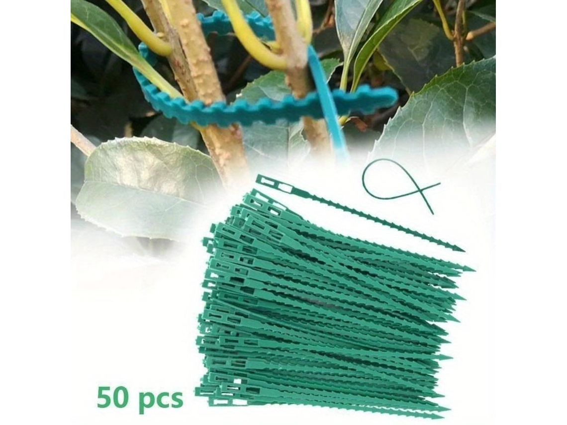Conjunto de 50 Abraçadeiras Ajustáveis para Suporte de Plantas | AQUAFORGE