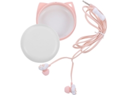 Fones De Ouvido Com Formato Pata Gato Rosa, Confortáveis Usar, Estojo