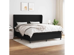 Vidaxl Cama Com Molas/colchão 160x200 Cm Tecido Preto