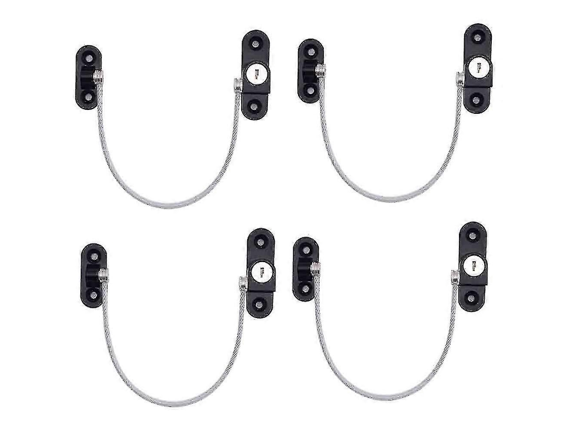 4 Cerrojos Limitadores de Ventanas Seguridad Bebé Lock para Pvc Aluminio Madera Puertas Ventanas Negro