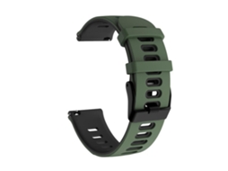 Pulseira De Silicone Bicolor 20 Mm, Compatível Com Huawei Watch Gt 3 42, Verde E Preta., Acabamento Moderno