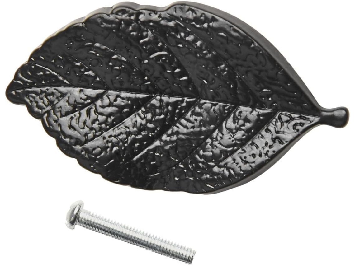 Puxador De Armário Com Design Folha, Puxadores De Móveis Robustos Em Liga Zinco, Puxadores De Porta Suaves Com