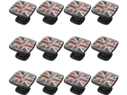 Puxadores Quadrados Para Gavetas De Cômoda, Puxadores Para Armários De Cozinha, 12 Peças, Bandeira Britânica Retrô Com