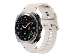 Bracelete Para Samsung Galaxy Watch Ultra - Silicone Com Grãos Ondeado Costurado (47mm) - Starlight