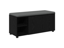 Banco Interior | Banco De Hall Com Almofada Carvalho Preto 100 X 38 X 46 Cm