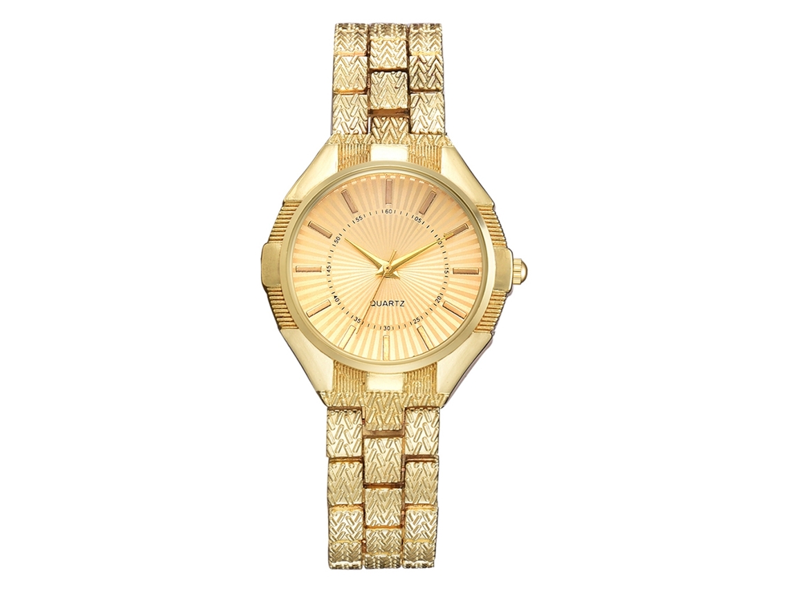 Relógio de Pulso Feminino de Alliage Moda Negócio Display Analógico Quartzo Dourado